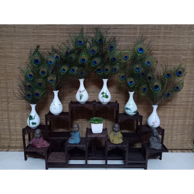Bình hoa lông công tài lộc