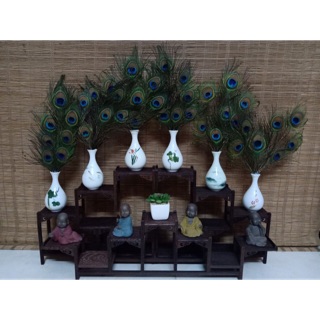 Bình hoa lông công tài lộc