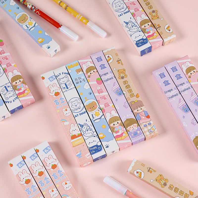 Hộp Bút Bi 0.5mm Họa Tiết Hoạt Hình Dễ Thương