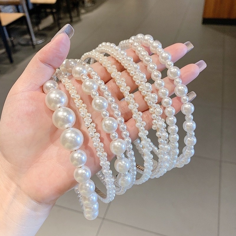 Băng Đô cài tóc Đính Ngọc Trai Nhân Tạo Thời Trang Hàn Quốc