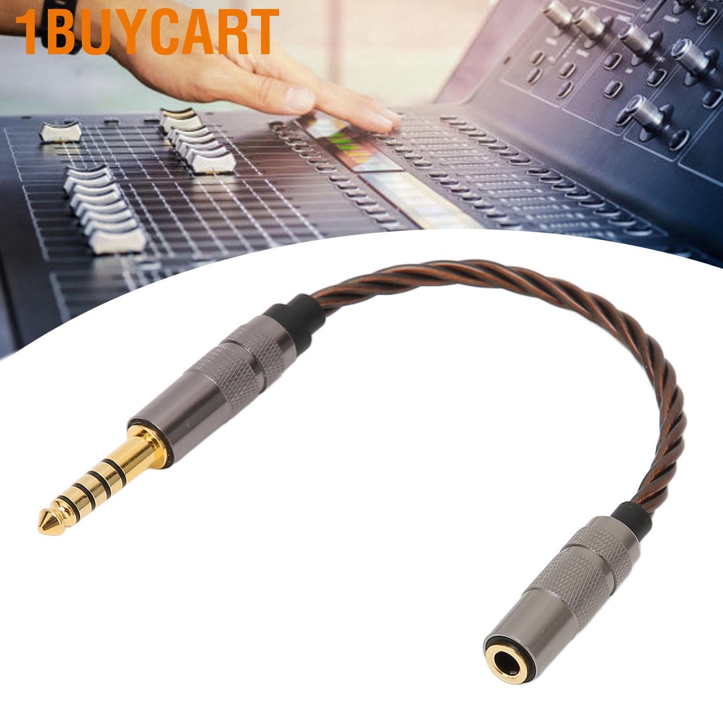 1buycart 4.4mm Balanced Male to 3.5mm Stereo Female Headphone Cable Gold Plated Portable Adapter for Music Lovers