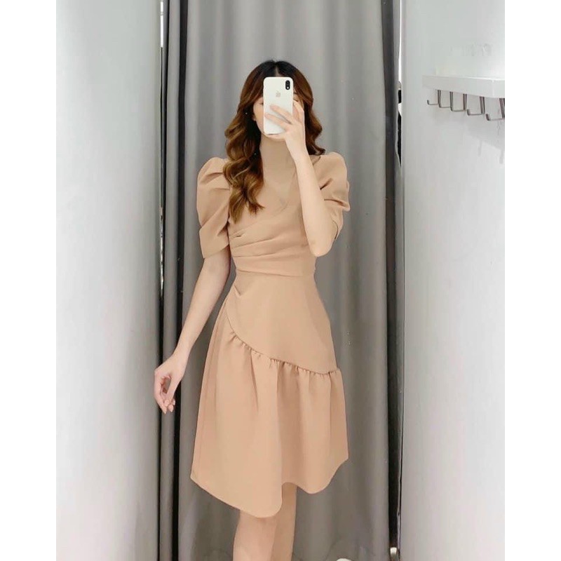 Đầm suông❤️Freeship❤️Đầm suông cổ V tùng chéo 2 màu | BigBuy360 - bigbuy360.vn