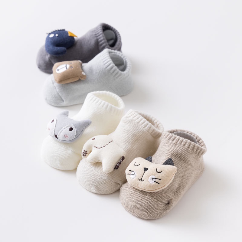 Vớ Cotton Mềm Thoáng Khí Chống Trượt In Họa Tiết Động Vật Hoạt Hình Dễ Thương Dành Cho Các Bé