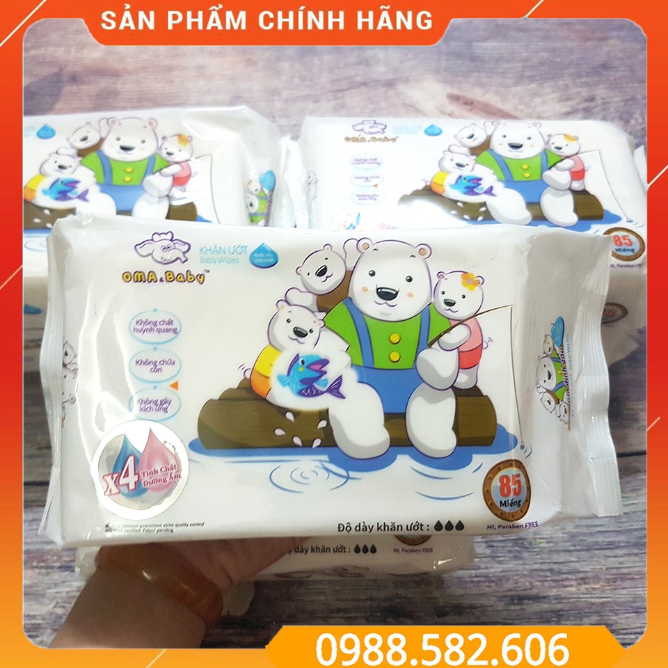 Giấy Ướt Tinh Khiết Oma Baby - Khăn Ướt An Toàn Cho Bé (85 tờ) - SP000692