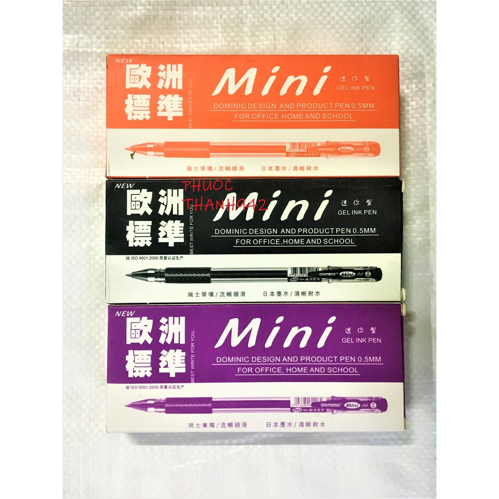 ( hộp 12 cây ) Viết , bút gel mini DOMINIC - Hàng chính hãng