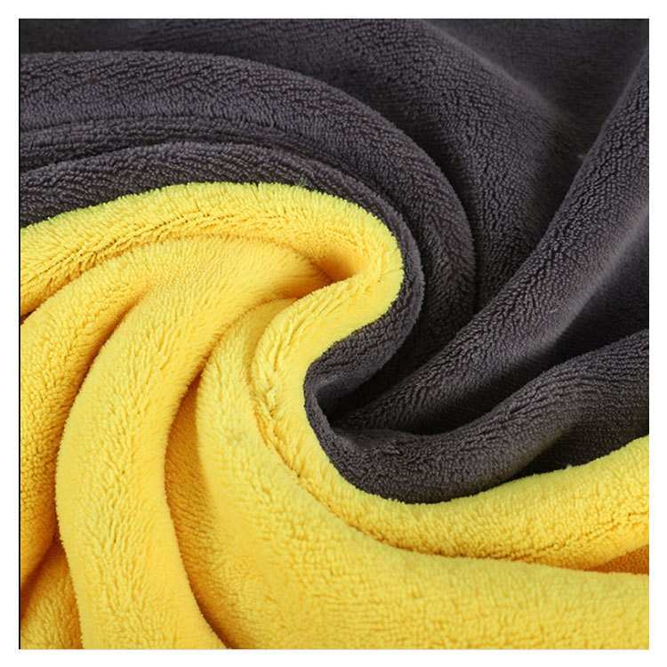 Khăn Lau Xe COPZA Microfiber 2 Mặt Vàng - Xám Siêu Thấm Cực Dày Không Đổ Lông Chuyên Dụng Cho Ô Tô Xe Hơi