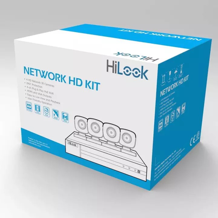 Camera Wifi -Bộ Kit Hilook IK-4042BH-MH/P 4 Camera IP 2.0Mpx-30fps/s-Chống ngược sáng,ghi hình chuẩn nén H265+[BH 5 NĂM]