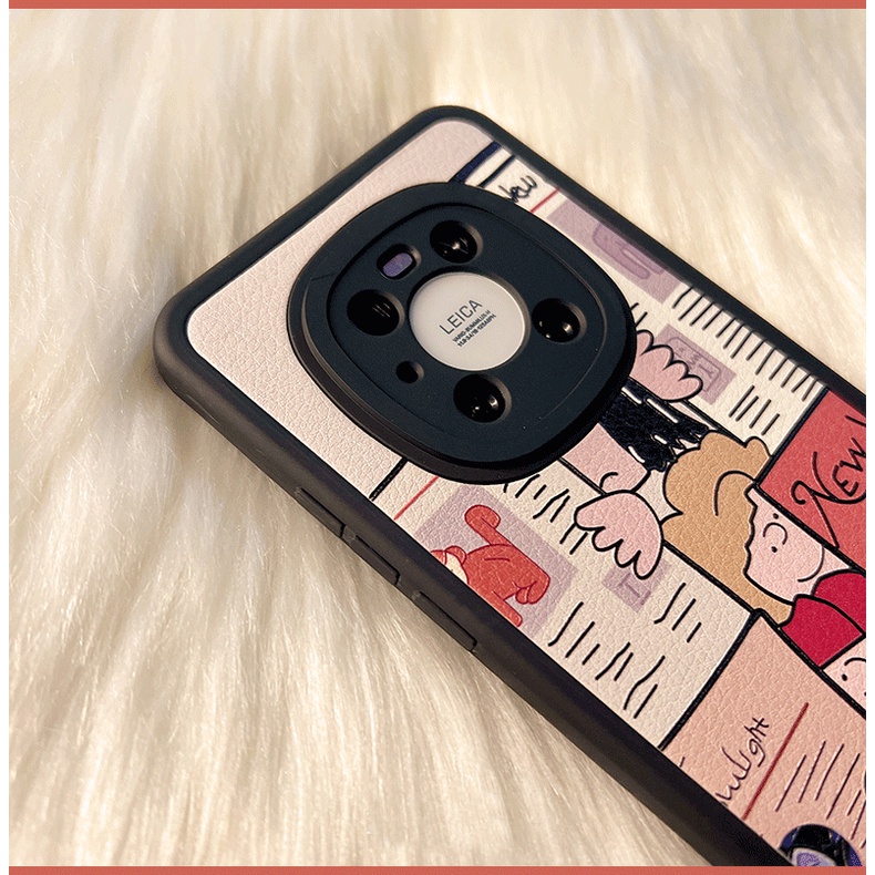 Redmi 9A 10A note 10 5G 9S 9 9Pro 7 xiaomi Mi 11 Lite 10 9 8 POCO M3 M4 Pro 5G F3 Cute Cartoon Snoopy ins Lambskin Airbag Fine Hole Shockproof Lens Protection High Quality Soft Phone Case KQ 17