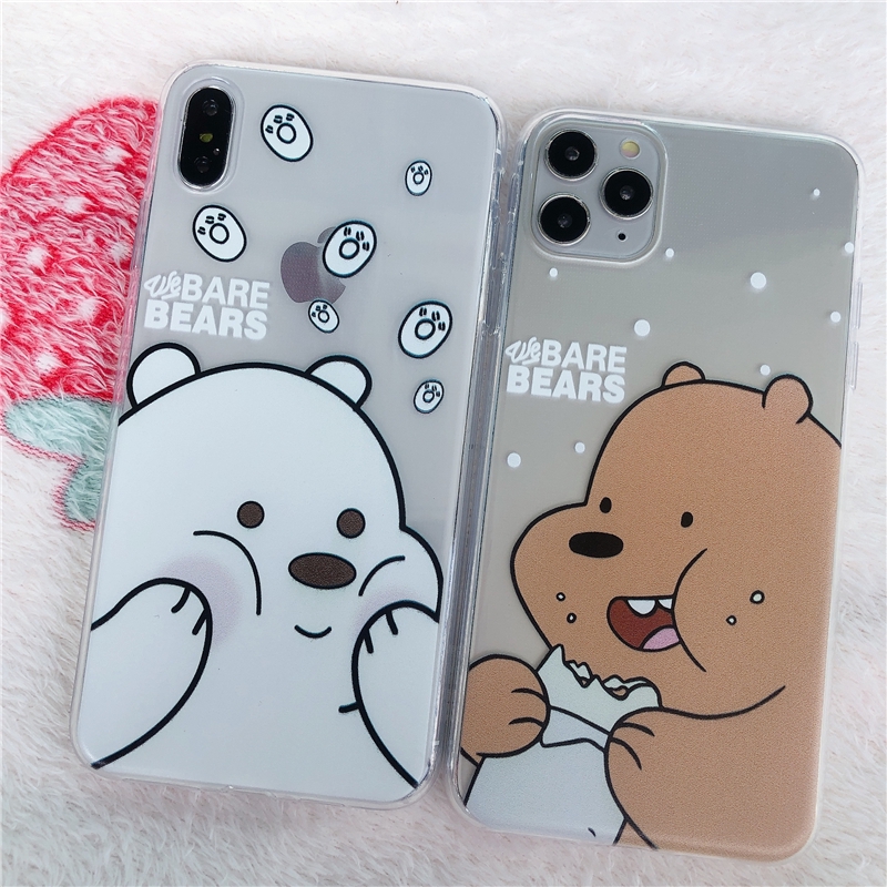 Ốp điện thoại họa tiết We Bare Bear cho IPhone 11/11Pro/11pro Max X XR XS XS MAX /6 7 8 Plus SE | BigBuy360 - bigbuy360.vn