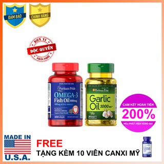 Combo Omega dầu cá và dầu tỏi 1000mg