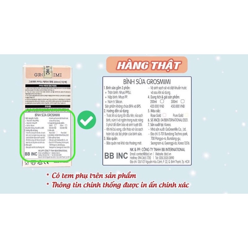 Bình sữa Grosmimi PPSU Cherrish 200ml - Hàng chính hãng