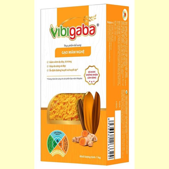 Gạo mầm Vibigaba nghệ 1kg - Tốt cho dạ dày, sáng da, ổn định đường huyết và huyết áp
