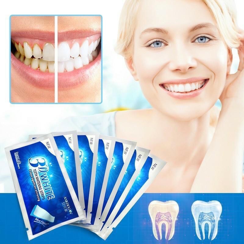 14 Miếng Dán Trắng Răng Tiện Lợi 3D White Teeth Whitening Strips