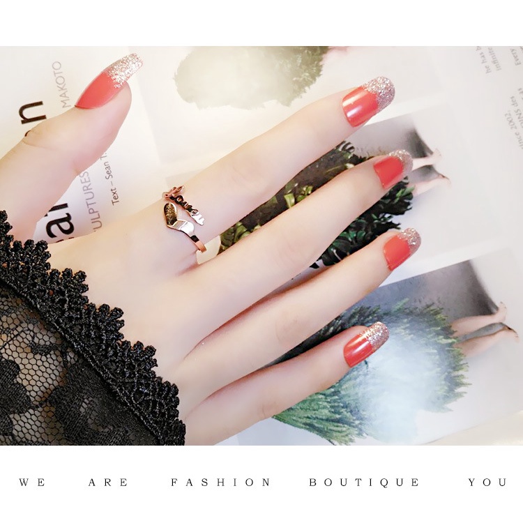 Nhẫn titan Love U free size J1-402 - CAM KẾT KHÔNG GỈ, KHÔNG BAY MÀU - BẢO HÀNH 12 THÁNG