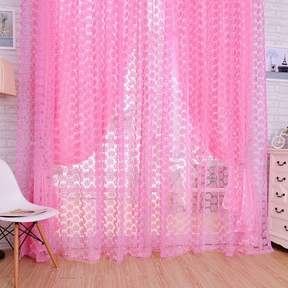 Màn cửa vải voan nhiều màu kích thước 200cm x 100cm dành cho trang trí nhà