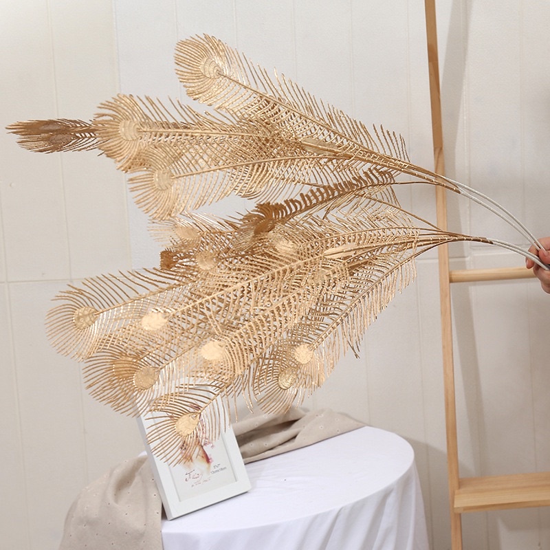 Hoa giả mạ đồng trang trí oản sáp, cắm bình phong thủy