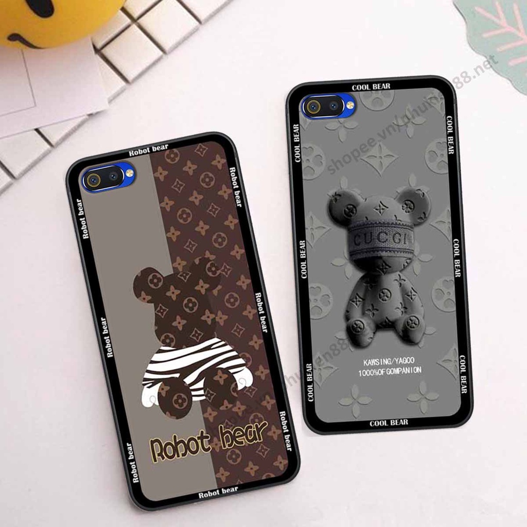 Ốp Realme C1 / C2 bear, k@ws thương hiệu phong cách ốp lưng thời trang cao cấp