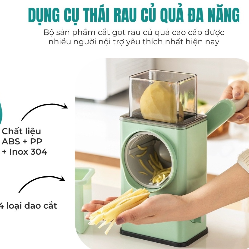 Dụng Cụ Thái Rau Củ Quả Đa Năng 4 in 1 VEGETABLE CUTTER - Máy Nạo, Cắt Bào Củ Quả Đa Năng Cỡ Lớn Tiện Lợi