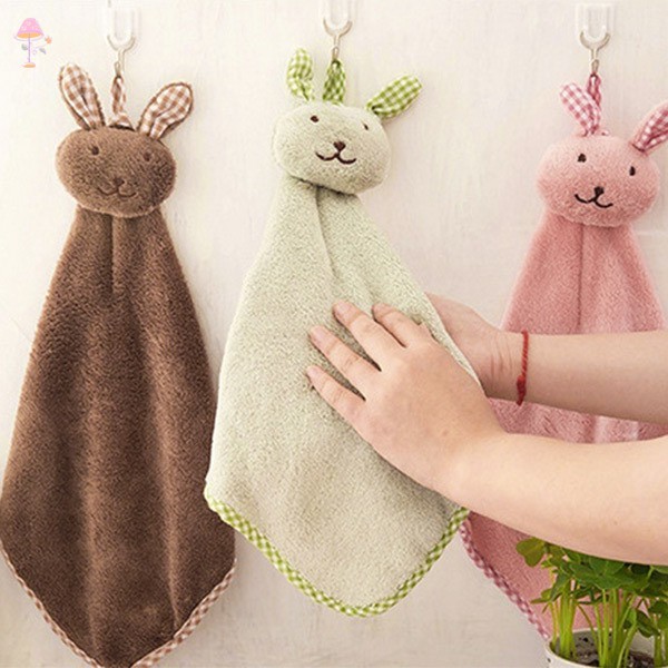 Khăn lau tay treo tường kiểu hình chú thỏ nhồi bông dễ thương