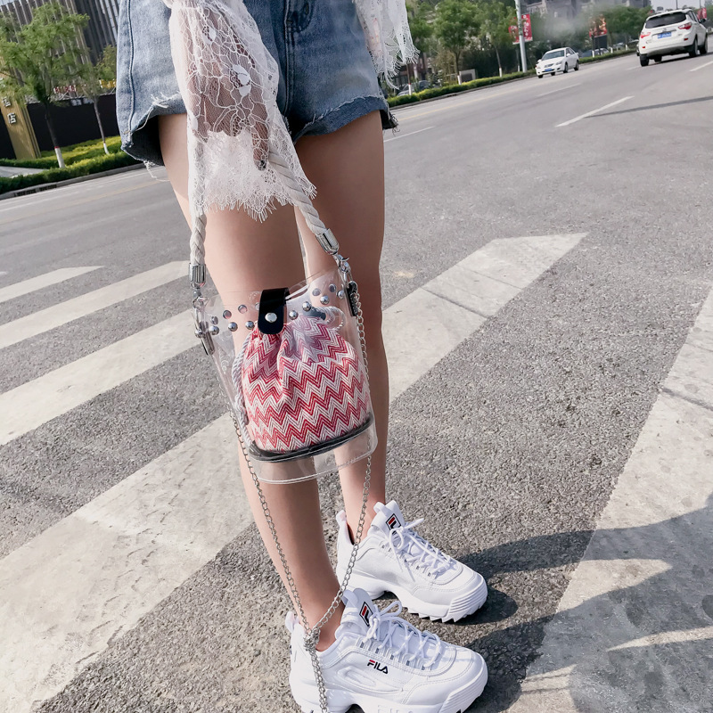 Túi xách IELGY trong suốt thiết kế phong cách đơn giản