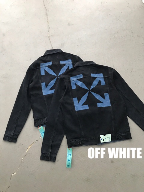 Áo khoác jeans Off White arrow print denim jacket fw20