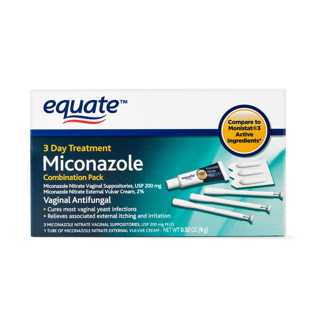 [Date 08/2022] Bộ sản phẩm Equate Miconazole Vaginal Cream Treatment giảm nấm, ngứa.