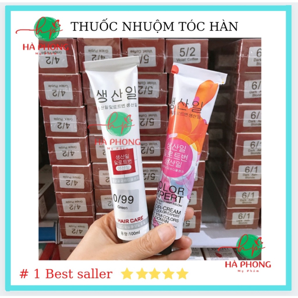 Combo Thuốc Nhuộm Tóc Màu Xanh Rêu Xanh Lá Tặng Oxy Trợ Nhuộm và Găng Tay (Hà Bùi )