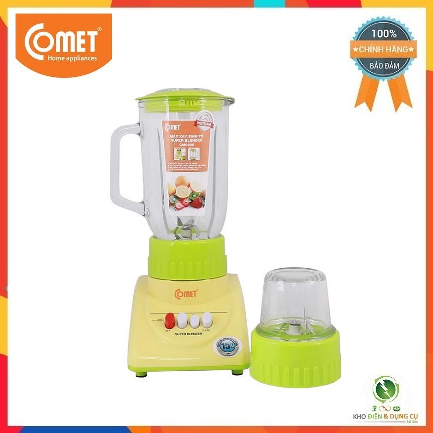 MÁY XAY SINH TỐ 2 CỐI THỦY TINH SIÊU BỀN COMET CM9986 ( 1.2 LÍT - BẢO VỆ CHỐNG QUÁ NHIỆT )