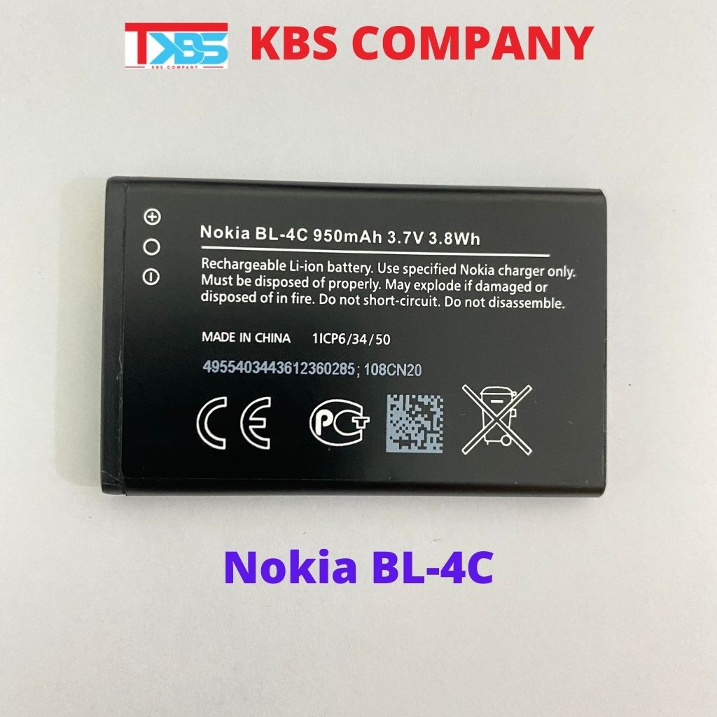 Pin Nokia BL-4C/5C Chính hãng KBS cho máy 1280/1200/105/1110i/1202. Bảo hành 6 tháng.