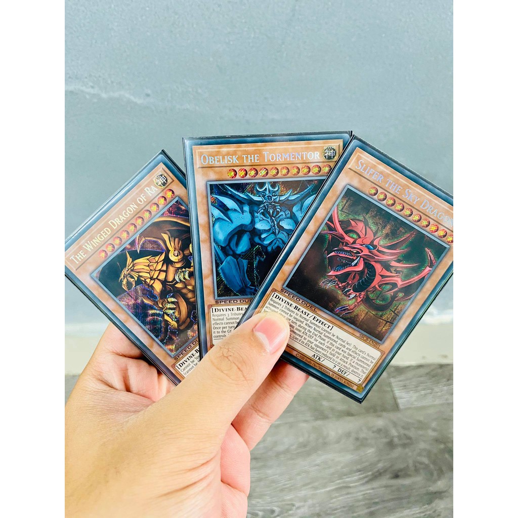 [ Dưa Hấu Yugioh ] Combo Lá bài thẻ bài Tam Thần Osiris Slifer Obelisk Ra - Secret Rare - Tặng bọc bài nhựa bảo quản