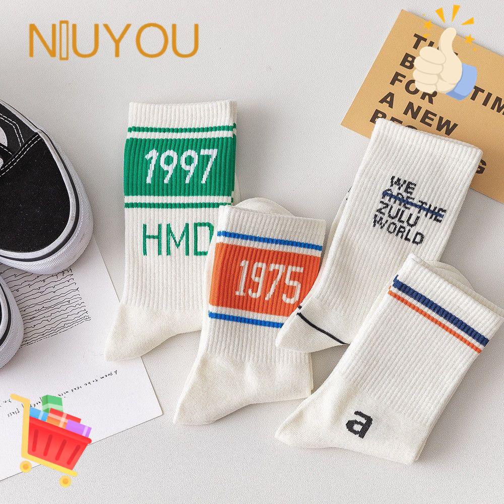 Vớ thể thao cổ vừa kẻ sọc thời trang Hàn Quốc thích hợp cho nam và nữ