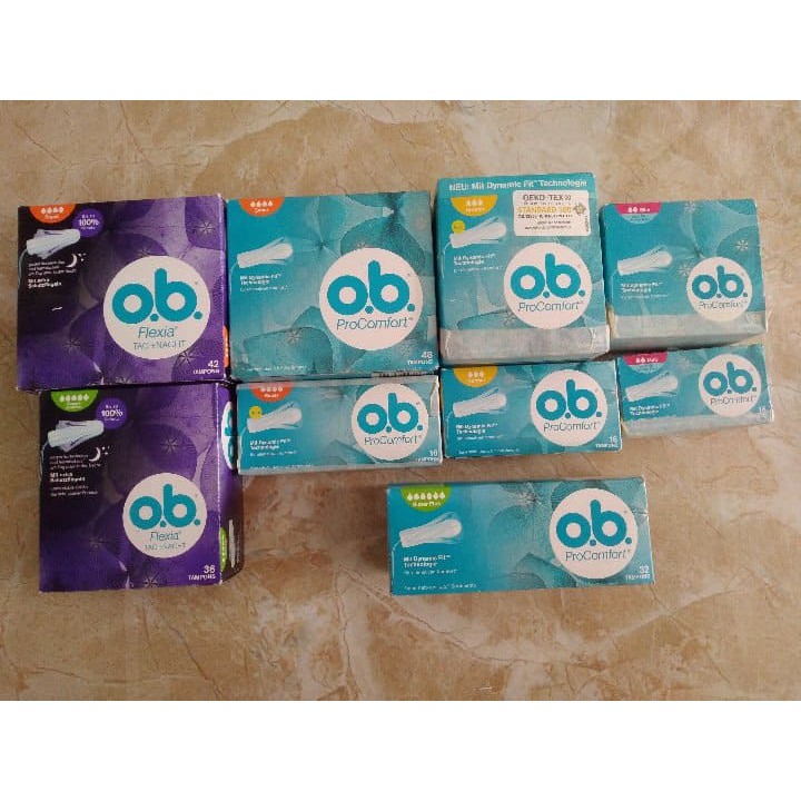 Băng vệ sinh Tampon Đức o.b ProComfort và o.b Flexia Tag + nacht