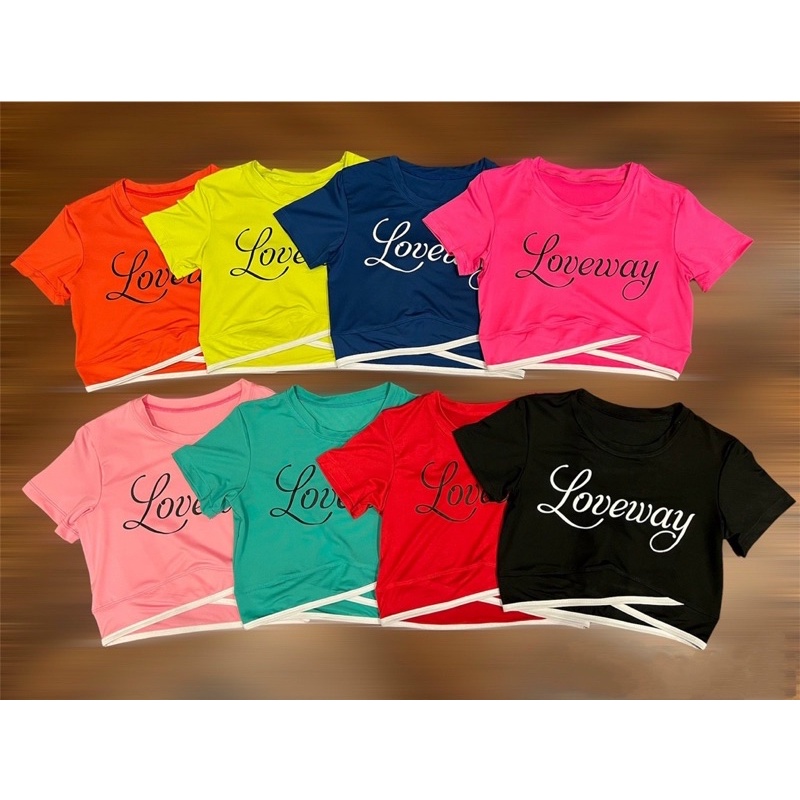 Áo croptop cộc Loveway vạt chéo nữ tập GYM, AEROBIC , Zumba Dance, yoga nữ