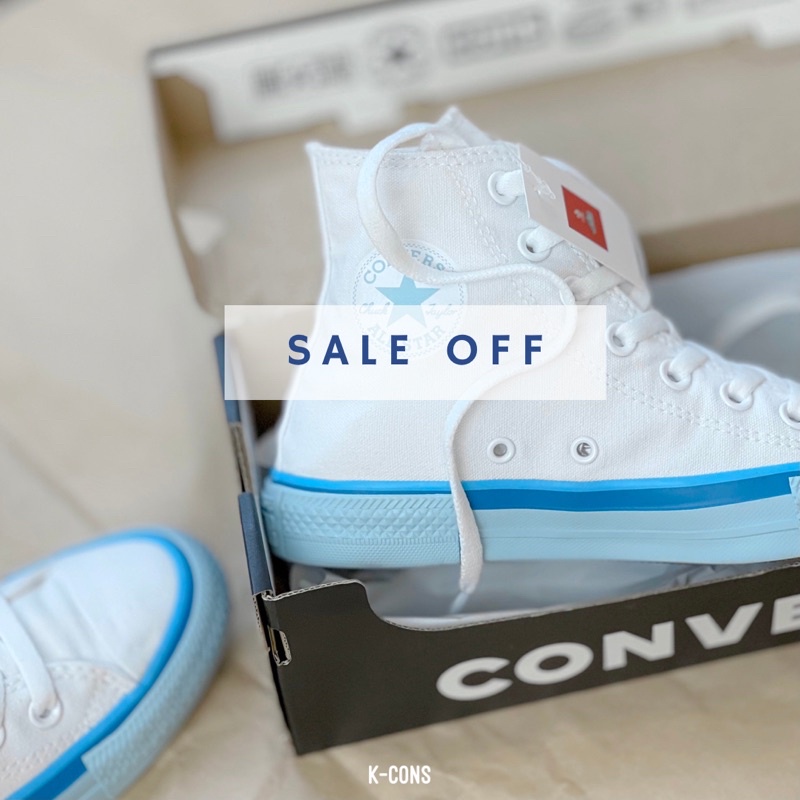 Chuck All Star Popped Colour White | Giày Converse Trắng Phối Đế Xanh