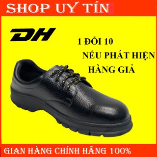 Giày bảo hộ lao động dh cep thấp cổ, da chất lượng cao, đế cao su, chống đâm xuyên, va đập mạnh
