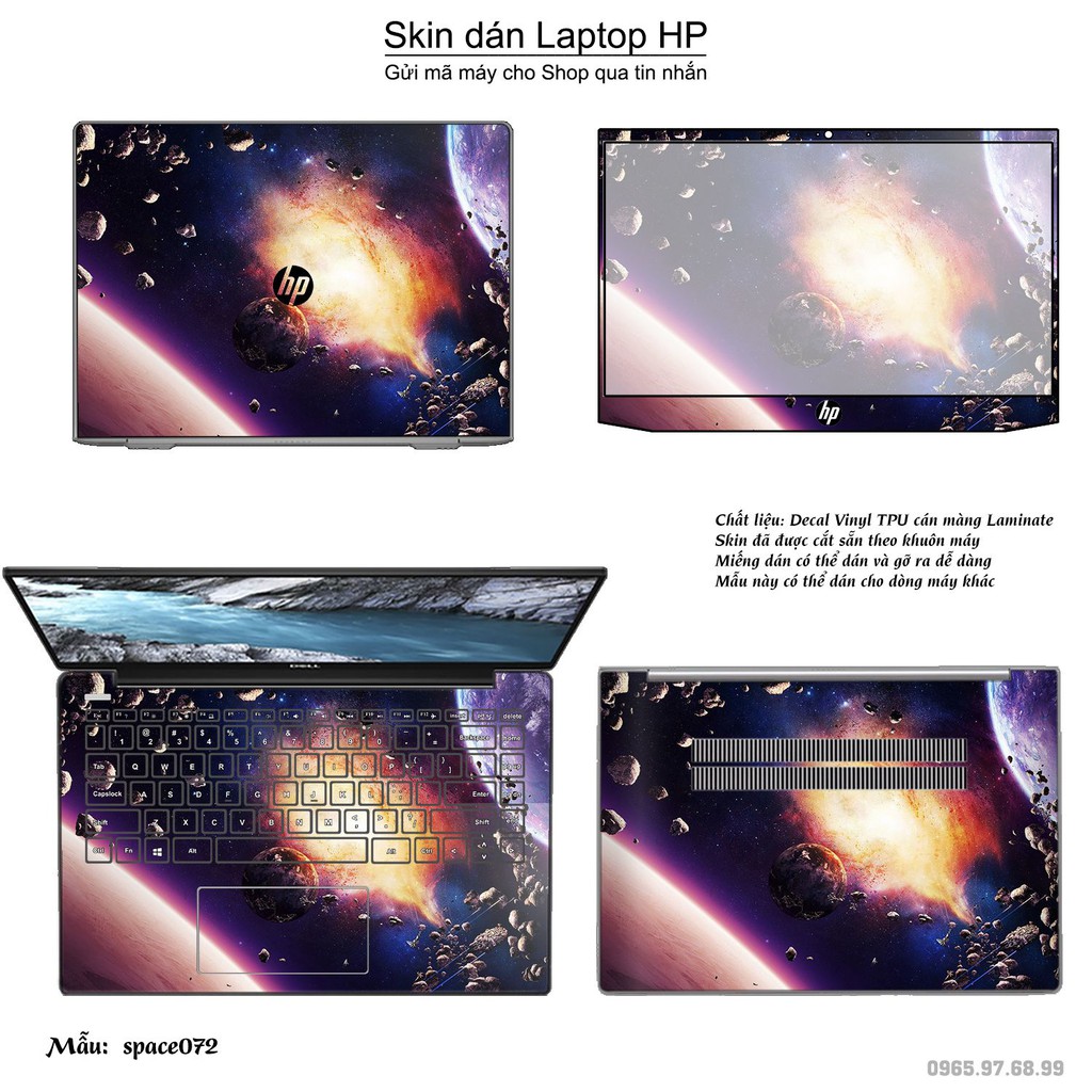 Skin dán Laptop HP in hình không gian nhiều mẫu 12 (inbox mã máy cho Shop)