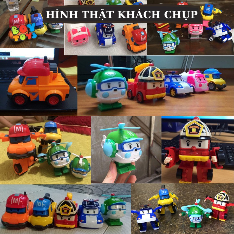 Bộ 6 xe Robocar Poli biến hình-Đồ Chơi Biến Hình Biệt Đội Xe Cứu Hộ Poli-Đồ Chơi Xe Poli Biến Hình