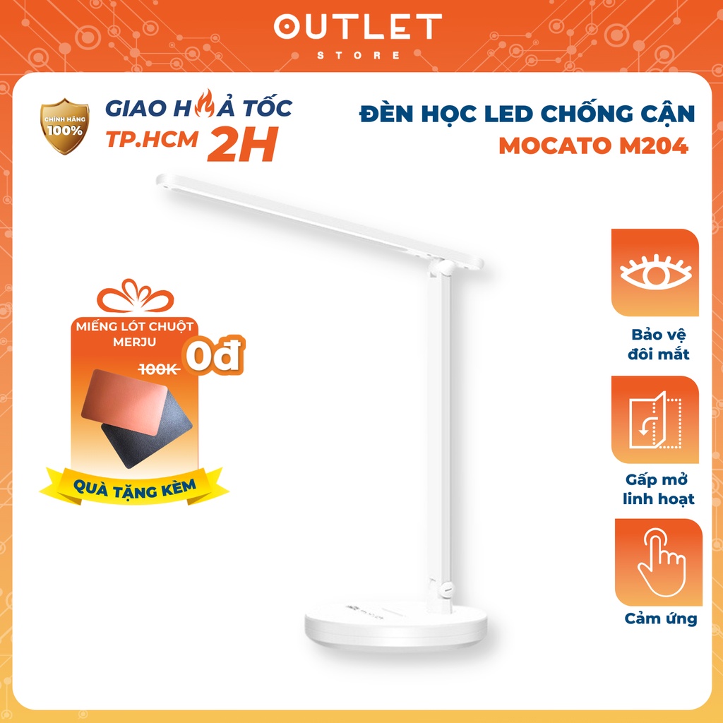 Đèn học để bàn chống cận thị Mocato Led Light M204 cảm ứng cao cấp, pin sạc tích điện mini học sinh, đọc sách, làm việc