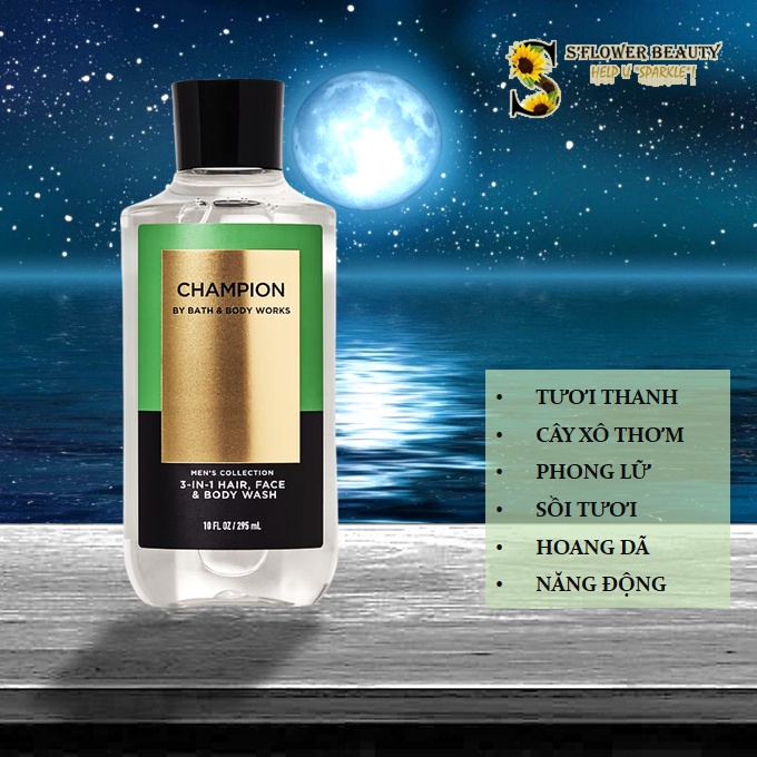 ♛ For Men | 🌳 Gel Tắm 3-in-1 Lưu Hương Cho Nam Bath & Body Works Hair Face Body Wash - HERO | LEGEND | CHAMPION | OASIS