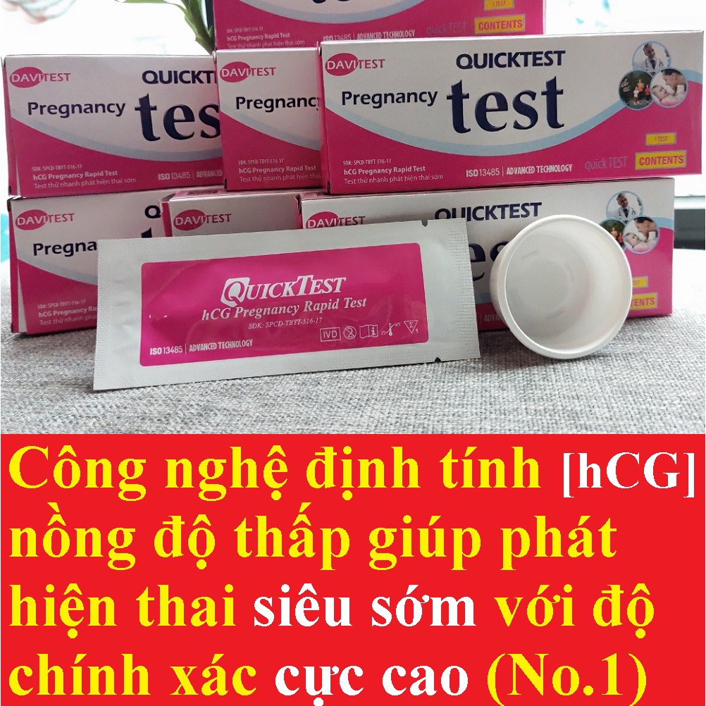 (CHE_TÊN) Que thử thai Quickseven,test thử thai tại nhà,2 vạch sớm nhanh hiệu quả tức thì [Quick seven]