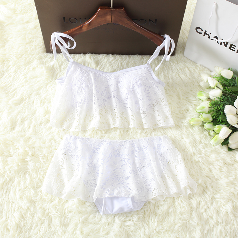 Bộ Bikini Viền Ren Màu Trắng Phong Cách Hàn Quốc Cho Nữ | BigBuy360 - bigbuy360.vn