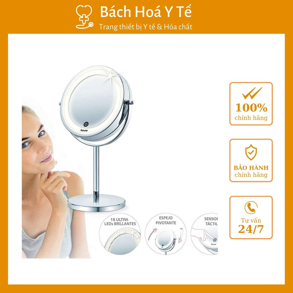 Gương trang điểm để bàn, phóng to 7 lần và có đèn LED Beurer BS55, Bảo hành 24 tháng
