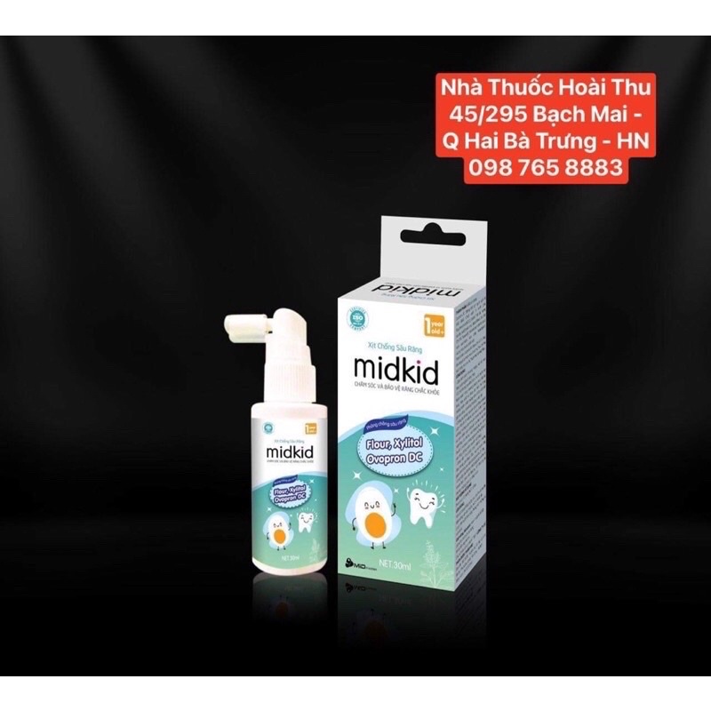 Xịt Chống Sâu Răng MIDKID - Bảo vệ men răng,ngừa ố vàng (dành cho bé từ 1 tuổi )