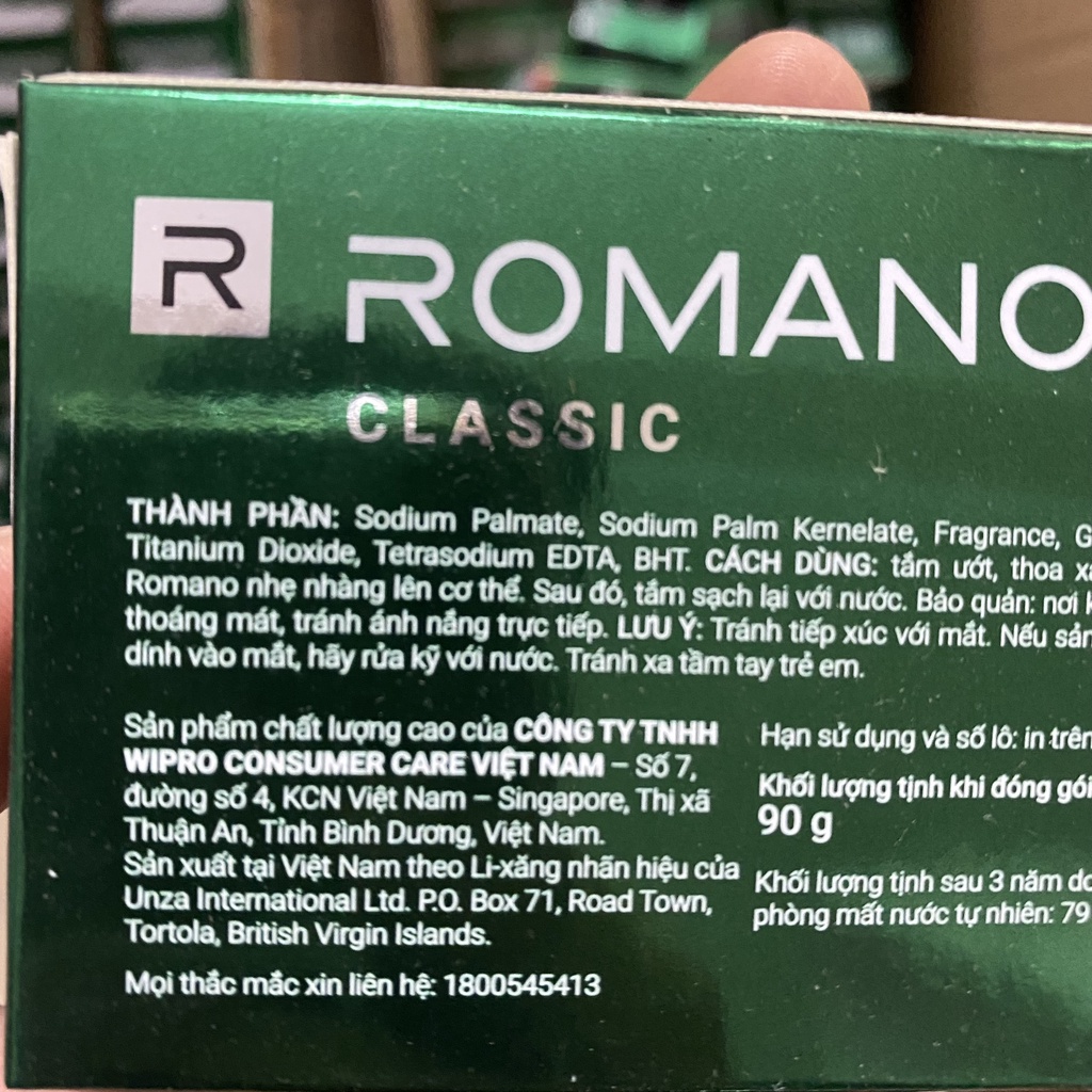 Xà phòng tắm gội Romano bánh 90g sạch khuẩn, hương thơm nam tính, mạnh mẽ