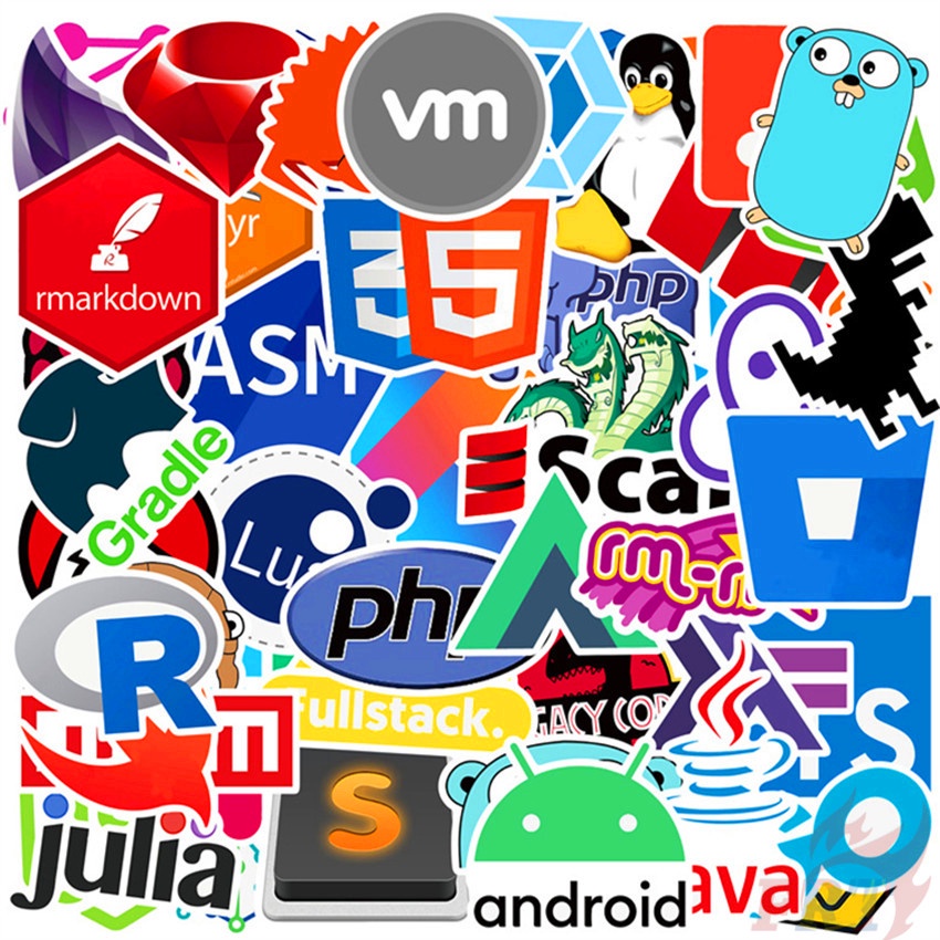 ❉ Logo Phần mềm Programmer. Java Mã Art Series 02 Hình Dán ❉ Bộ 48 Miếng Dán Chống Thấm Nước Thời Trang