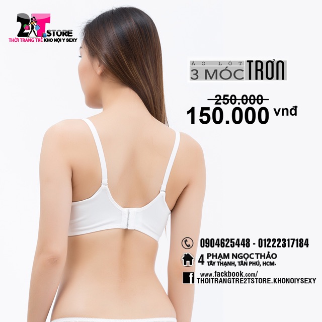 Áo Nâng Ngực Boya mouse mõng trơn 3 Móc (Trắng)