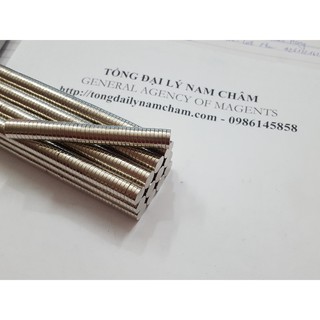 Nam châm viên trắng mỏng 9x2mm