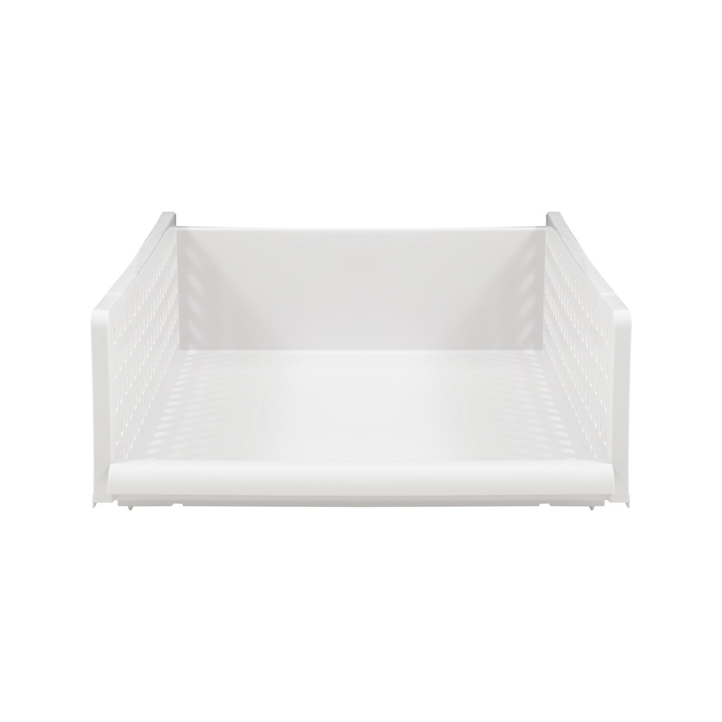 HomeBase STACKO Hộp đựng đồ bằng nhựa có thể xếp chồng lên nhau MAIE YM503 Thái Lan W34xD45xH13.3cm màu trắng