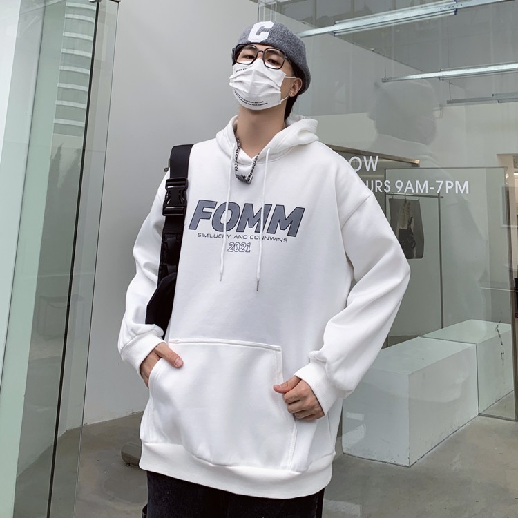 Áo hoodie nam nữ form rộng Yinxx, áo hoddie unisex nỉ bông màu đen - trắng HD10