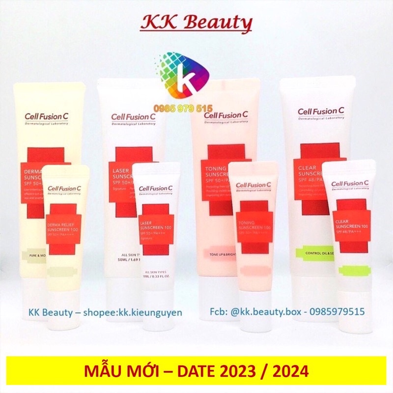 [Mã COSDAY - 50k đơn 250k] (Đủ Bill) Kem chống nắng Cell Fusion C Laser / Clear / Toning Suncreen Đỏ / Xanh